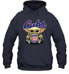 Baby Yoda Hugs Loves The Chicago Cubs Baseball Adult Hoodie Sweatshirt Adult Hoodie Sweatshirt - VeigarTee