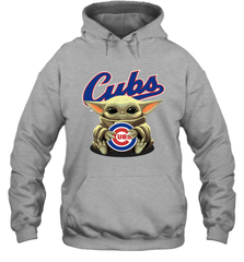 Baby Yoda Hugs Loves The Chicago Cubs Baseball Adult Hoodie Sweatshirt Adult Hoodie Sweatshirt - VeigarTee