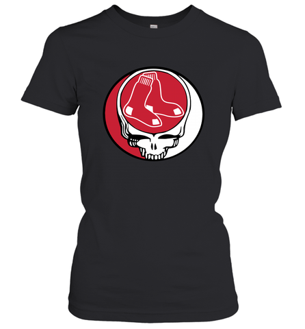Boston Red Sox Grateful Dead Steal Your Face Baseball Womens T-Shirt Womens T-Shirt / Black / XS Womens T-Shirt - VeigarTee
