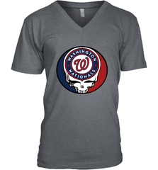 Washington Nationals Grateful Dead Steal Your Face Baseball Mens V-Neck T-Shirt Mens V-Neck T-Shirt - VeigarTee