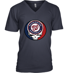 Washington Nationals Grateful Dead Steal Your Face Baseball Mens V-Neck T-Shirt