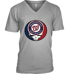 Washington Nationals Grateful Dead Steal Your Face Baseball Mens V-Neck T-Shirt Mens V-Neck T-Shirt - VeigarTee