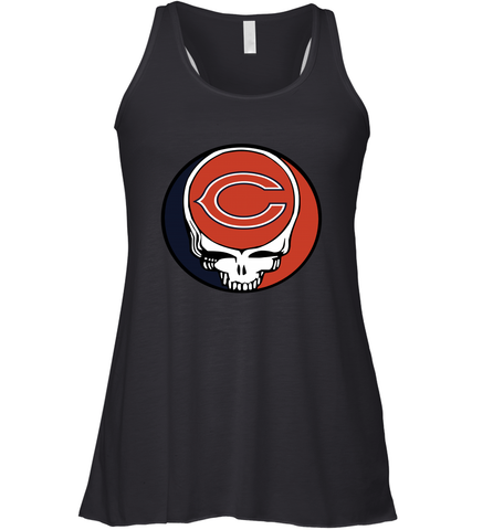 Chicago Bears Grateful Dead Steal Your Face NFL Football Womens Racerback Tank Top Womens Racerback Tank Top / Black / XS Womens Racerback Tank Top - VeigarTee