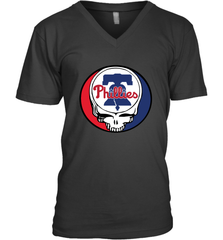 Philadelphia Phillies Grateful Dead Steal Your Face Baseball Mens V-Neck T-Shirt Mens V-Neck T-Shirt - VeigarTee