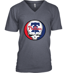 Philadelphia Phillies Grateful Dead Steal Your Face Baseball Mens V-Neck T-Shirt Mens V-Neck T-Shirt - VeigarTee