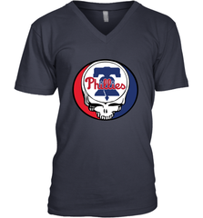 Philadelphia Phillies Grateful Dead Steal Your Face Baseball Mens V-Neck T-Shirt Mens V-Neck T-Shirt - VeigarTee