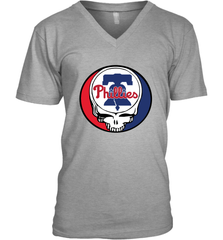 Philadelphia Phillies Grateful Dead Steal Your Face Baseball Mens V-Neck T-Shirt Mens V-Neck T-Shirt - VeigarTee