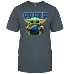 Baby Yoda Loves The Indianapolis Colts Star Wars Baby Yoda Hugs Colts NFL Mens T-Shirt Mens T-Shirt - VeigarTee