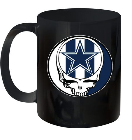 Dallas Cowboys Grateful Dead Steal Your Face NFL Football Ceramic Mug 11oz Ceramic Mug 11oz / Black / 11oz Ceramic Mug 11oz - VeigarTee