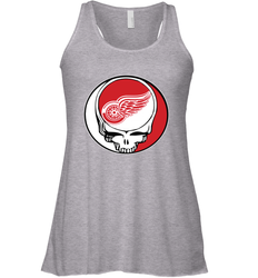 Detroit Red Wings Grateful Dead Steal Your Face Hockey NHL Womens Racerback Tank Top