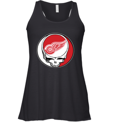 Detroit Red Wings Grateful Dead Steal Your Face Hockey NHL Womens Racerback Tank Top