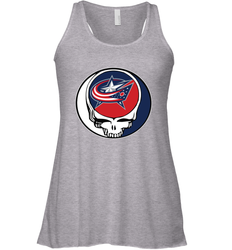 Columbus Blue Grateful Dead Steal Your Face Hockey NHL Womens Racerback Tank Top