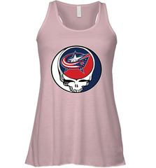 Columbus Blue Grateful Dead Steal Your Face Hockey NHL Womens Racerback Tank Top Womens Racerback Tank Top - VeigarTee