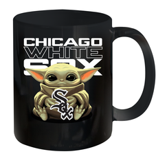 Baby Yoda Hugs Loves The Chicago White Sox Baseball Ceramic Mug 11oz Ceramic Mug 11oz - VeigarTee