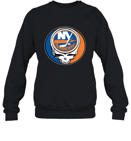 New York Islanders Grateful Dead Steal Your Face Hockey NHL Adult Sweatshirt Adult Sweatshirt / Black / S Adult Sweatshirt - VeigarTee