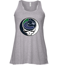 Vancouver Canucks Grateful Dead Steal Your Face Hockey NHL Womens Racerback Tank Top