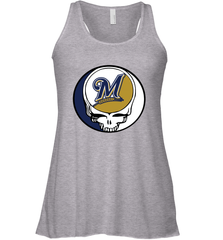 Milwaukee Brewers Grateful Dead Steal Your Face Baseball Womens Racerback Tank Top Womens Racerback Tank Top - VeigarTee