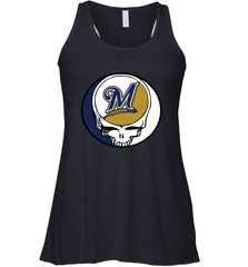 Milwaukee Brewers Grateful Dead Steal Your Face Baseball Womens Racerback Tank Top Womens Racerback Tank Top - VeigarTee