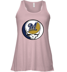 Milwaukee Brewers Grateful Dead Steal Your Face Baseball Womens Racerback Tank Top Womens Racerback Tank Top - VeigarTee