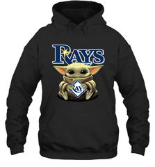 Baby Yoda Hugs Loves The Tampa Bay Rays Baseball Adult Hoodie Sweatshirt Adult Hoodie Sweatshirt - VeigarTee