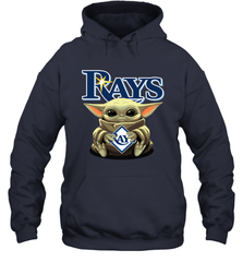 Baby Yoda Hugs Loves The Tampa Bay Rays Baseball Adult Hoodie Sweatshirt Adult Hoodie Sweatshirt - VeigarTee