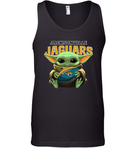 Baby Yoda Loves The Jacksonville Jaguars Star Wars Baby Yoda Hugs Jaguars NFL Mens Tank Top Mens Tank Top / Black / XS Mens Tank Top - VeigarTee