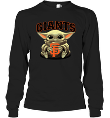 Baby Yoda Hugs Loves The San Francisco GiantsBaseball Adult Long Sleeve T-Shirt Adult Long Sleeve T-Shirt - VeigarTee