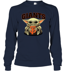 Baby Yoda Hugs Loves The San Francisco GiantsBaseball Adult Long Sleeve T-Shirt Adult Long Sleeve T-Shirt - VeigarTee