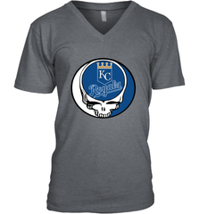 Kansas City Royals Grateful Dead Steal Your Face Baseball Mens V-Neck T-Shirt Mens V-Neck T-Shirt - VeigarTee