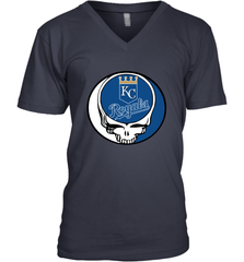 Kansas City Royals Grateful Dead Steal Your Face Baseball Mens V-Neck T-Shirt Mens V-Neck T-Shirt - VeigarTee