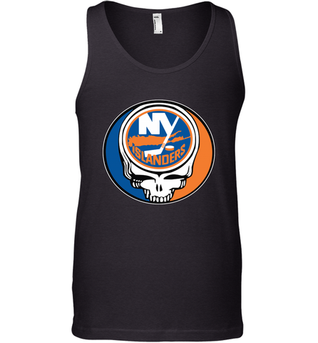 New York Islanders Grateful Dead Steal Your Face Hockey NHL Mens Tank Top Mens Tank Top / Black / XS Mens Tank Top - VeigarTee