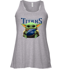 Baby Yoda Loves The Tennessee Titans Star Wars Baby Yoda Hugs Titans NFL Womens Racerback Tank Top Womens Racerback Tank Top - VeigarTee