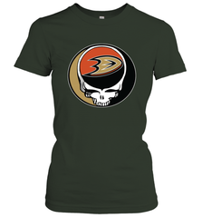 Anaheim Ducks Grateful Dead Steal Your Face Hockey NHL Womens T-Shirt Womens T-Shirt - VeigarTee
