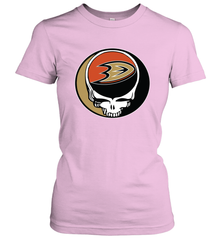 Anaheim Ducks Grateful Dead Steal Your Face Hockey NHL Womens T-Shirt Womens T-Shirt - VeigarTee