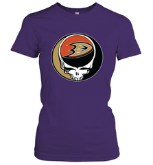 Anaheim Ducks Grateful Dead Steal Your Face Hockey NHL Womens T-Shirt Womens T-Shirt - VeigarTee