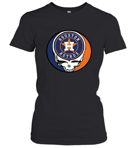Houston Astros Grateful Dead Steal Your Face Baseball Womens T-Shirt Womens T-Shirt / Black / XS Womens T-Shirt - VeigarTee