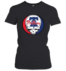 Philadelphia Phillies Grateful Dead Steal Your Face Baseball Womens T-Shirt Womens T-Shirt - VeigarTee