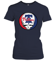Philadelphia Phillies Grateful Dead Steal Your Face Baseball Womens T-Shirt