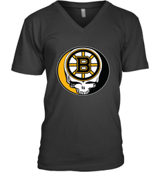 Boston Bruins Grateful Dead Steal Your Face Hockey NHL Mens V-Neck T-Shirt