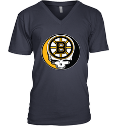 Boston Bruins Grateful Dead Steal Your Face Hockey NHL Mens V-Neck T-Shirt