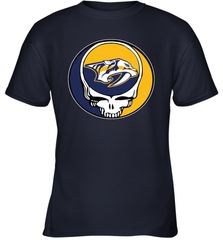 Nashville Predators Grateful Dead Steal Your Face Hockey NHL Youth T-Shirt Youth T-Shirt - VeigarTee