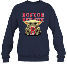 Baby Yoda Hugs Loves The Boston Red Sox Baseball Adult Sweatshirt