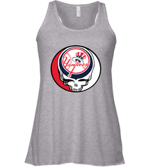 New York Yankees Grateful Dead Steal Your Face Baseball Womens Racerback Tank Top Womens Racerback Tank Top - VeigarTee