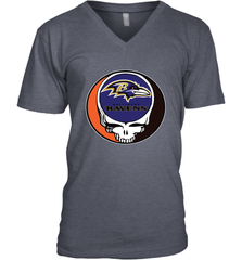 Baltimore Ravens Grateful Dead Steal Your Face NFL Football Mens V-Neck T-Shirt Mens V-Neck T-Shirt - VeigarTee