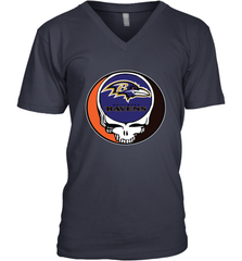 Baltimore Ravens Grateful Dead Steal Your Face NFL Football Mens V-Neck T-Shirt Mens V-Neck T-Shirt - VeigarTee