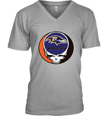 Baltimore Ravens Grateful Dead Steal Your Face NFL Football Mens V-Neck T-Shirt Mens V-Neck T-Shirt - VeigarTee