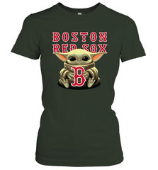 Baby Yoda Hugs Loves The Boston Red Sox Baseball Womens T-Shirt Womens T-Shirt - VeigarTee