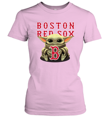 Baby Yoda Hugs Loves The Boston Red Sox Baseball Womens T-Shirt Womens T-Shirt - VeigarTee