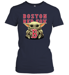 Baby Yoda Hugs Loves The Boston Red Sox Baseball Womens T-Shirt Womens T-Shirt - VeigarTee