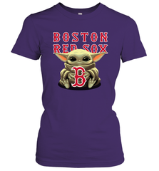Baby Yoda Hugs Loves The Boston Red Sox Baseball Womens T-Shirt Womens T-Shirt - VeigarTee